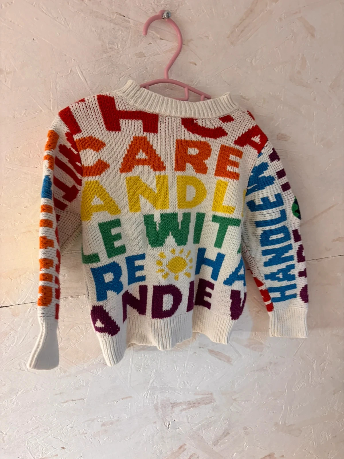 Stella McCartney Kids multicolor knit sweater "Handle with Care" - 4 years (100 cm) – photo 9